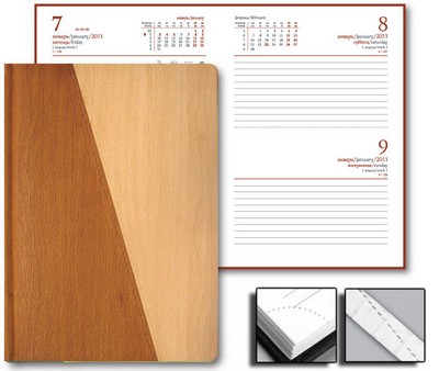 Переплетный материал Ежедневник Wood 15x21 см Credo дат. светло-коричневый
