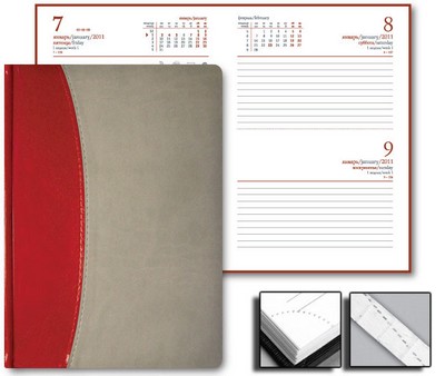 Переплетный материал Ежедневник Red+ 15x21 см Credo дат. серо-красный