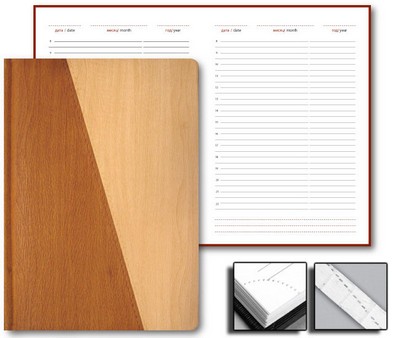 Переплетный материал Ежедневник Wood 15x21 см Credo, недат., светло-коричневый