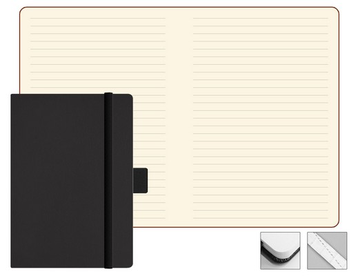 Переплетный материал Записная книжка в линейку Freenote 10.5x16 см, тон. чёрная