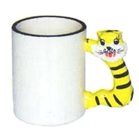 Кружка белая с животным тигром на ручке под сублимацию