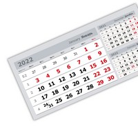 настольные календари «3 в одном» мелованные домики (95*200) серый