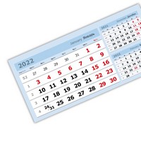 настольные календари «3 в одном» мелованные домики (95*200) голубой