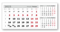 настольные календари «3 в одном» мелованные домики мини (95*170) серебристо-белый