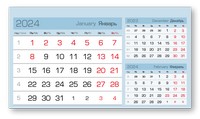 настольные календари «3 в одном» мелованные домики мини (95*170) голубой